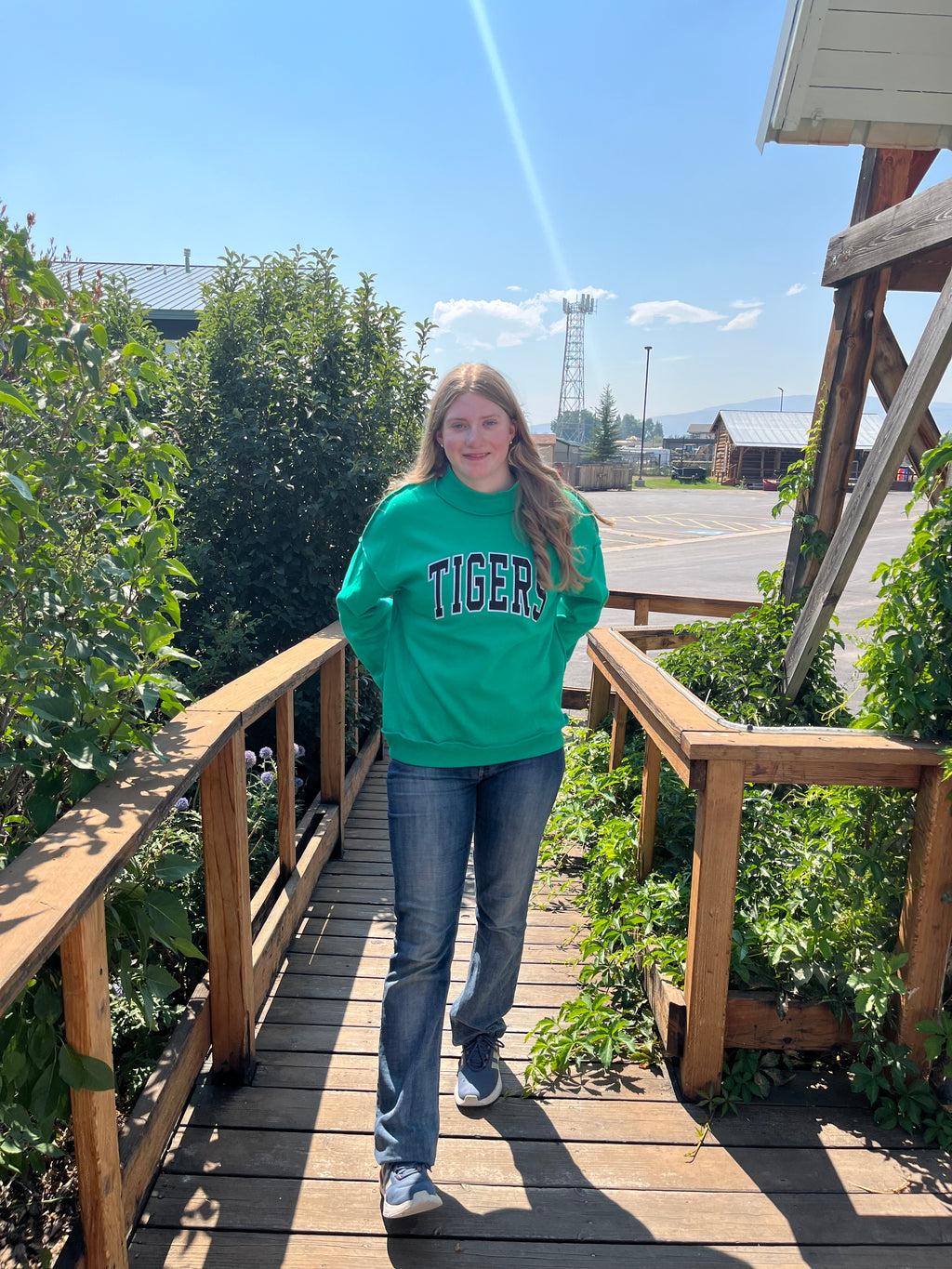 Green Tigers Mock Neck