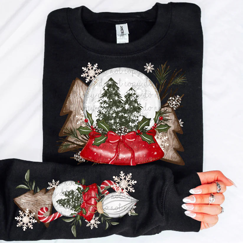 Winter snow globe scene DTF Transfer