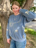 Wyoming Western collage Comfort Colors Crewneck
