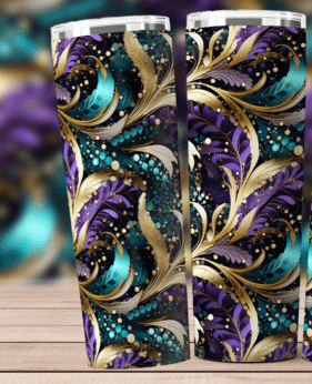 1156 Tumbler Mardi Gras Sublimation Transfer