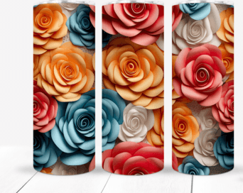 1173 3D Roses Tumbler Sublimation Transfer
