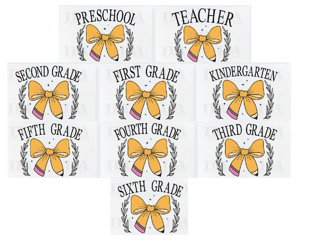 1732 Grade Pencil Bow sublimation/DTF Transfer