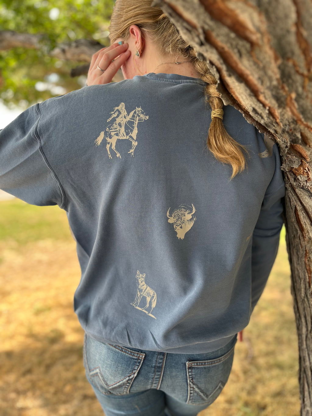 Wyoming Western collage Comfort Colors Crewneck