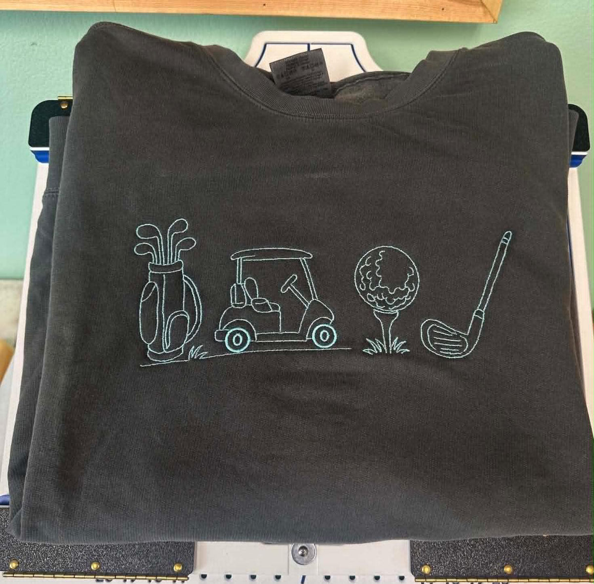 Pepper Comfort Colors Embroidery Golf Line Up Crewneck