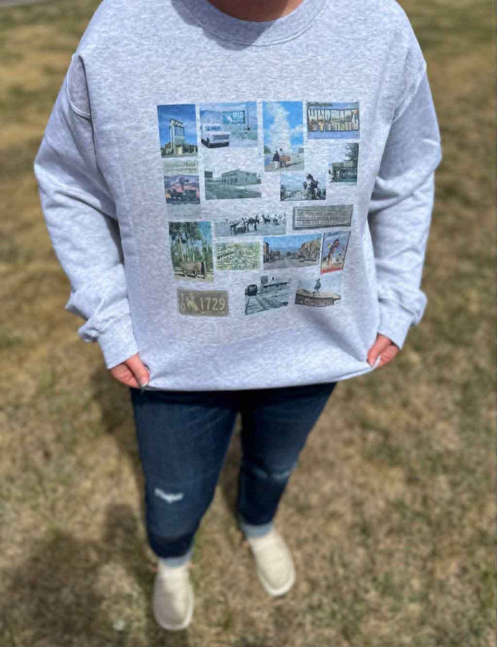 Vintage Collage Lander WY Crewneck