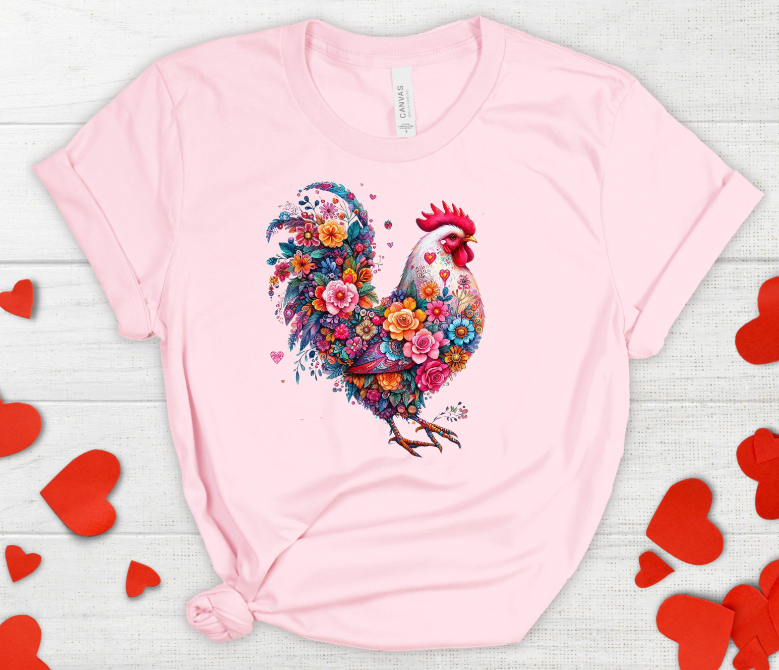 3506 Floral chicken valentine DTF/Sublimation Transfer