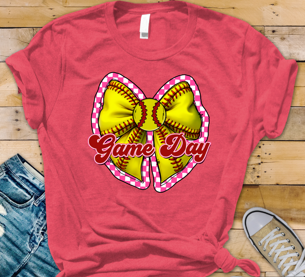 3575 Softball Bow DTF/Sublimation Transfer