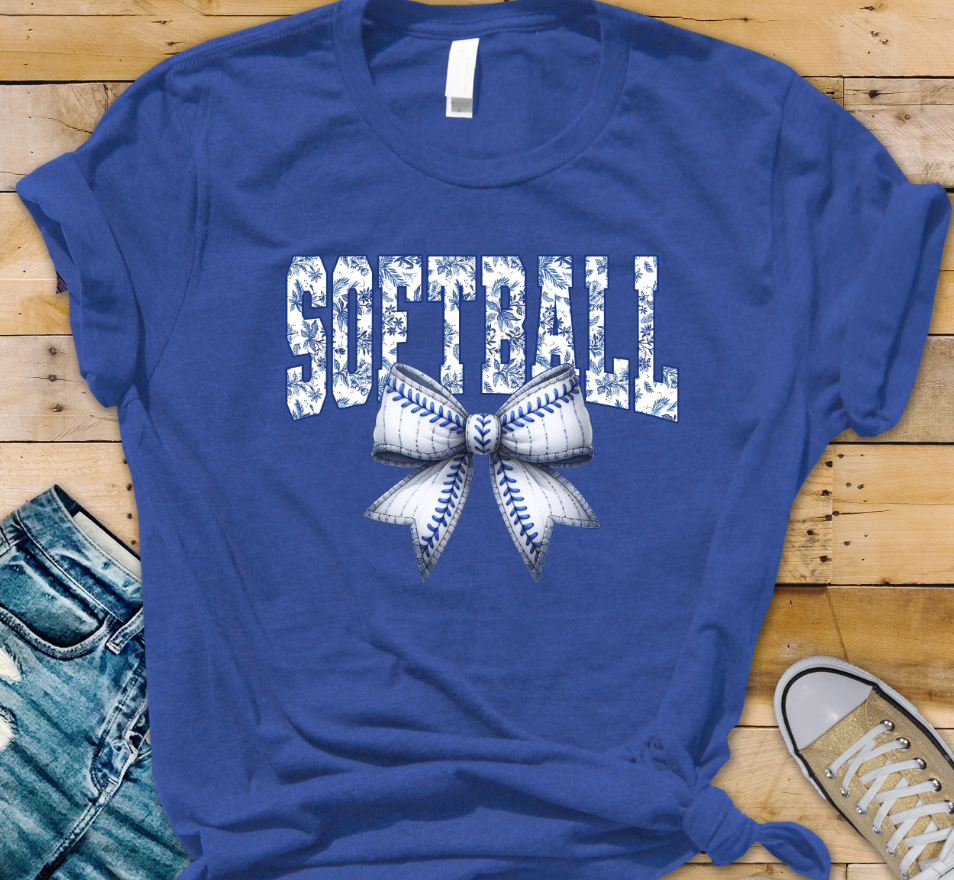 3582 Softball Blue and White DTF/Sublimation Transfer