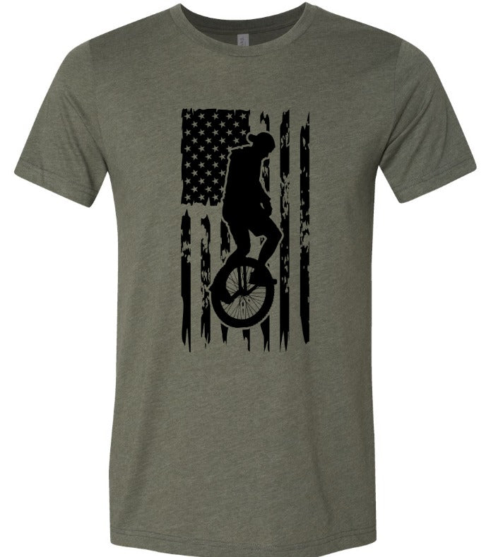 3668 American Flag Unicycle DTF/Sublimation Transfer