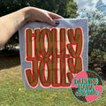Holly Jolly checkered DTF Transfer