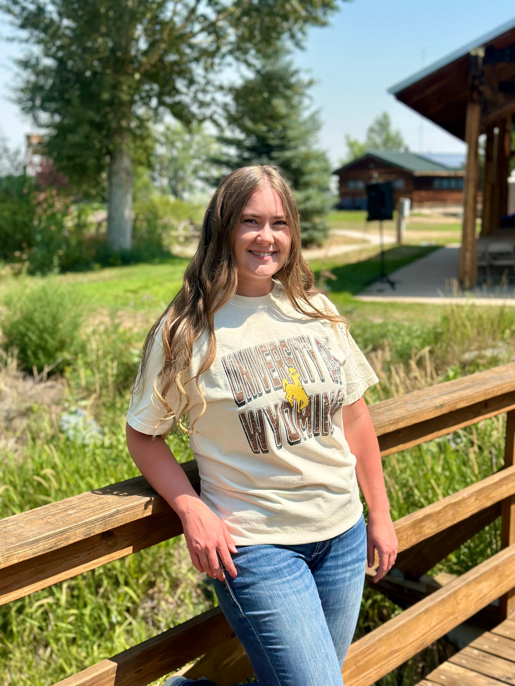 Distressed University of Wyoming Comfort Colors T-Shirt