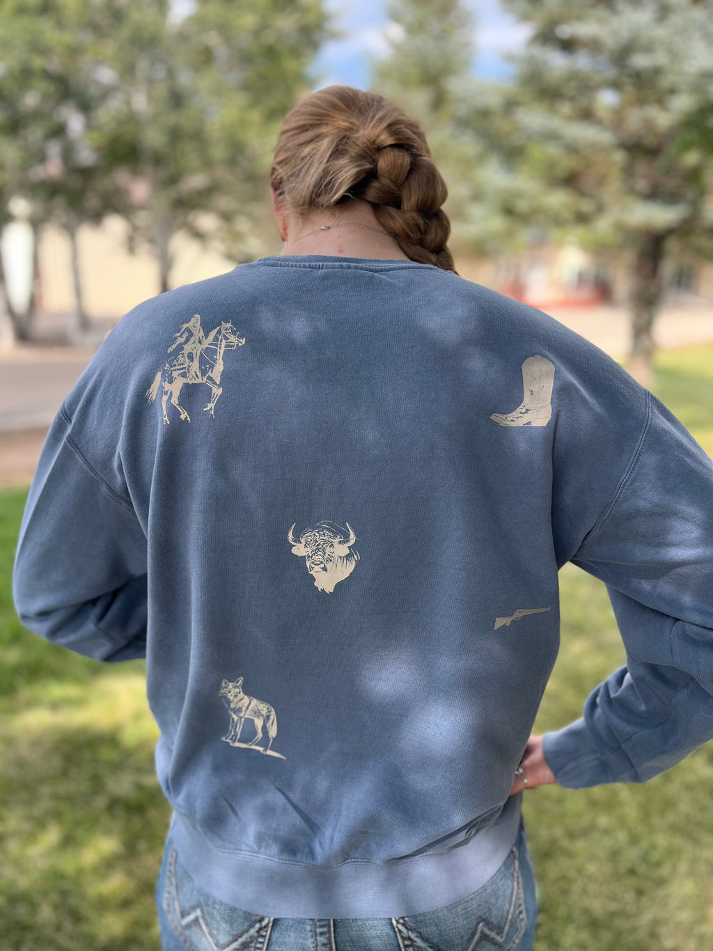 Wyoming Western collage Comfort Colors Crewneck