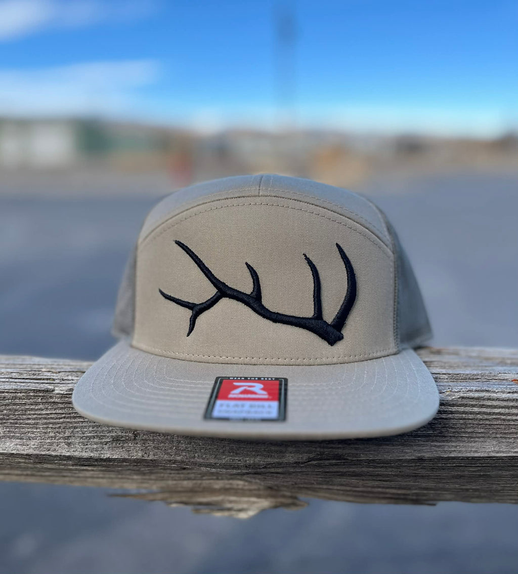 Raised Embroidered Wyoming Elk Antler Hats