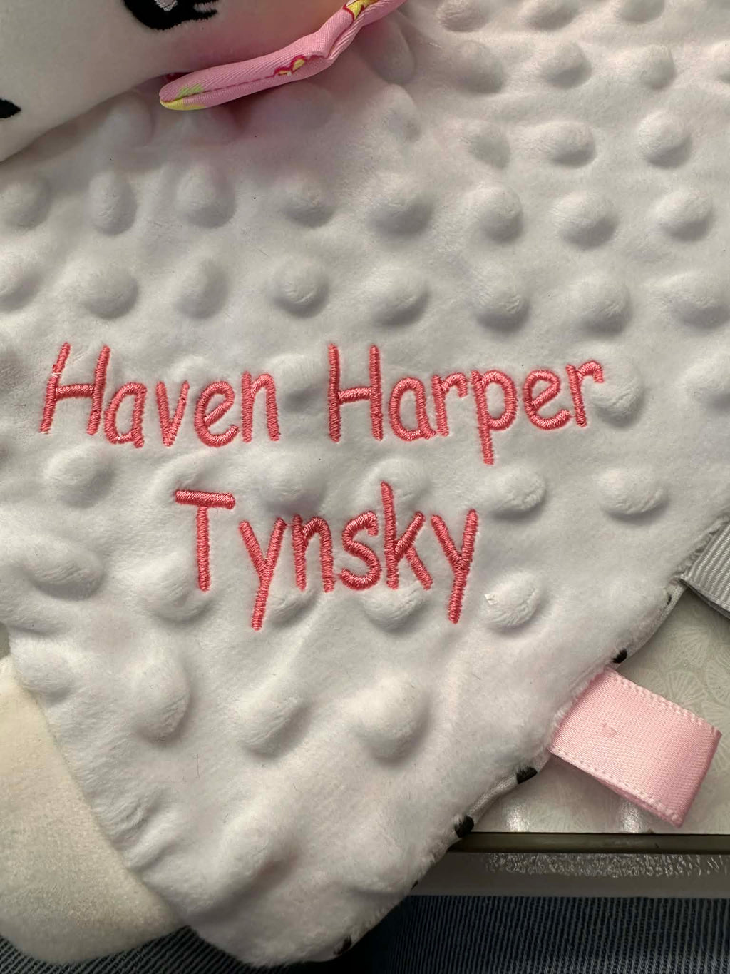 Baby Minky Animal rattle Lovies 3 Animals to choose from and personalized