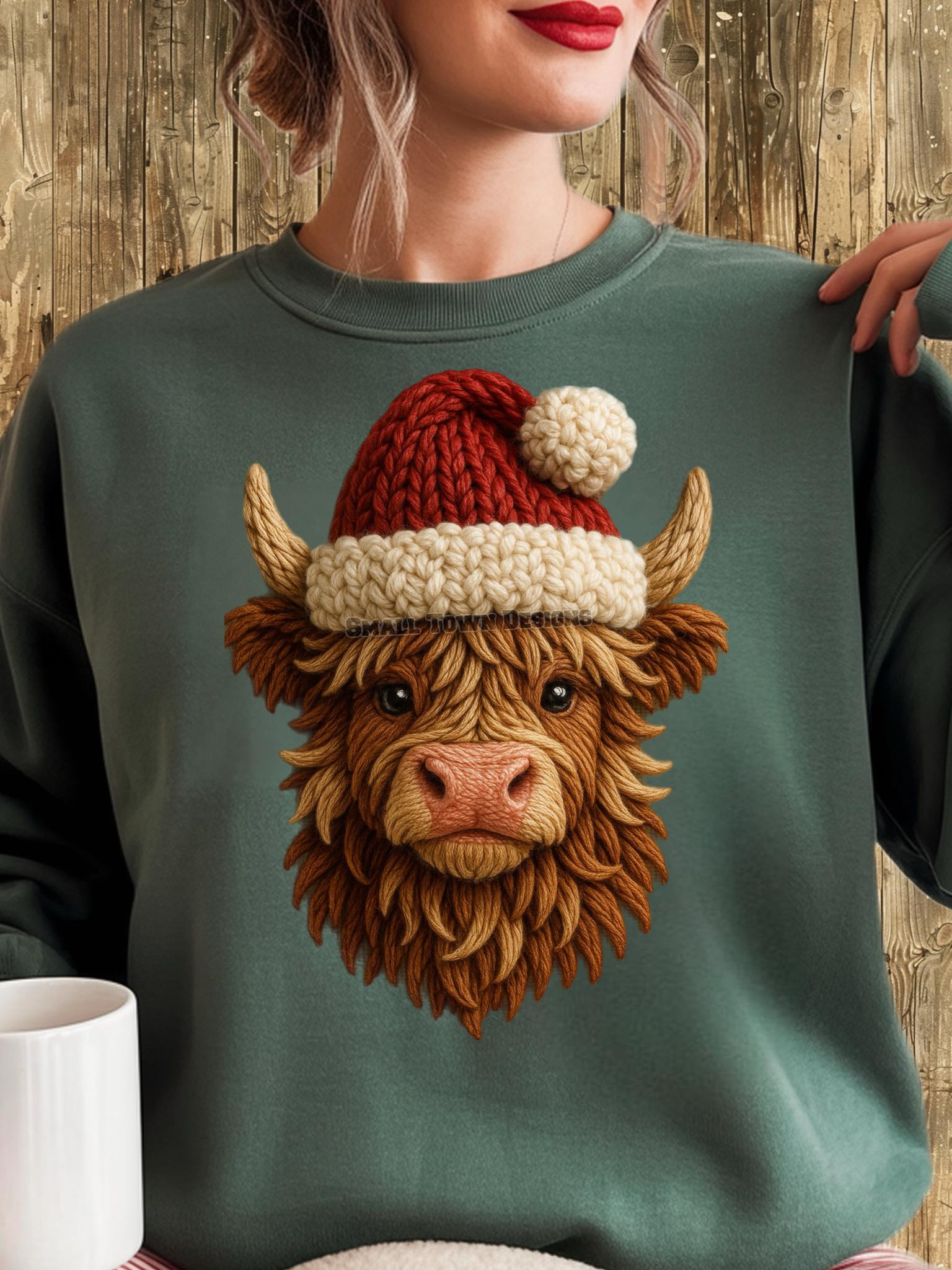 Faux Yarn Highland cow DTF Transfer