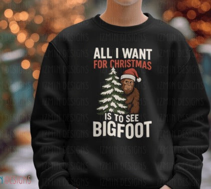 Big Foot Christmas choose from 3 DTF Transfers