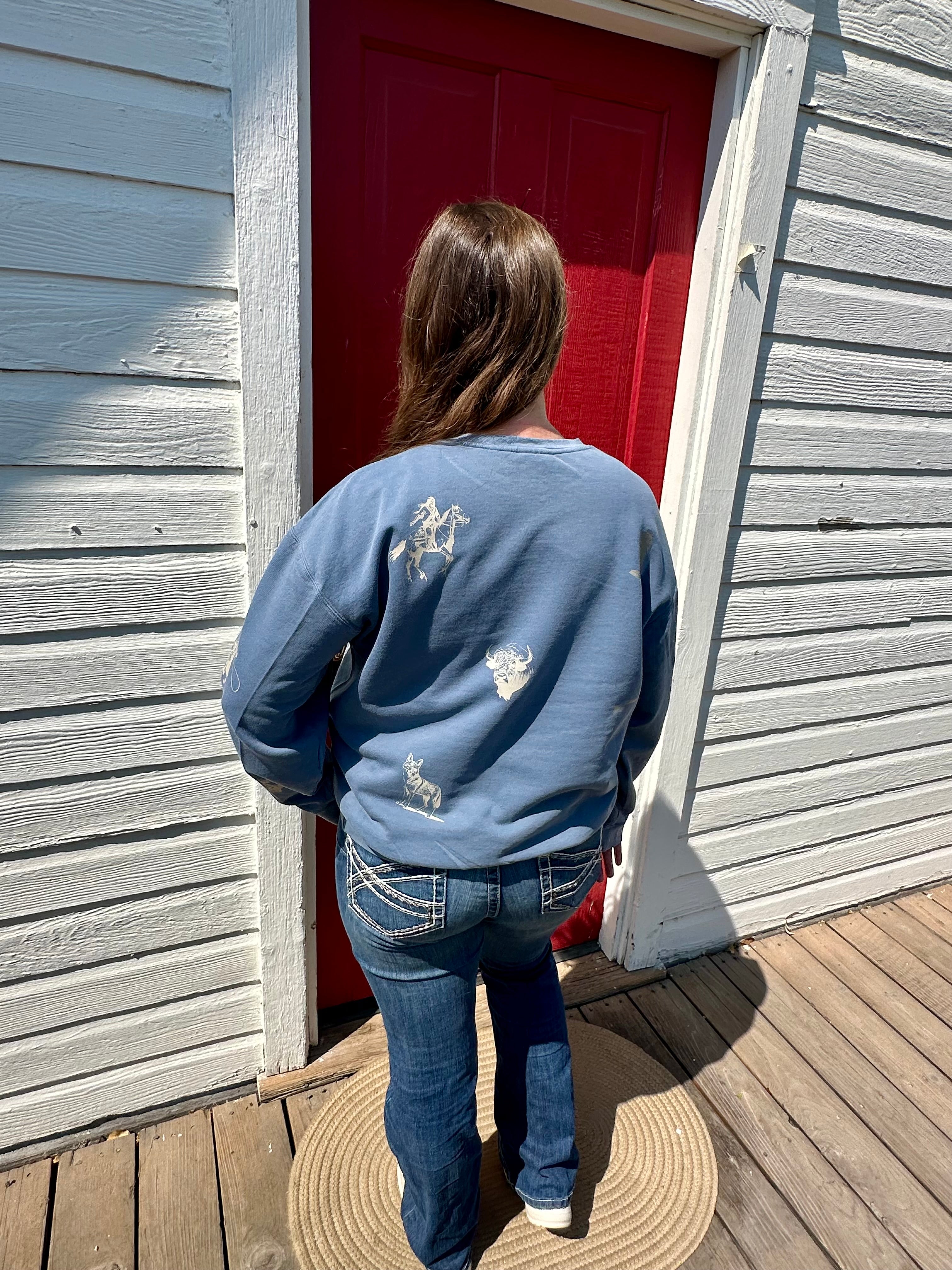 Wyoming Western collage Comfort Colors Crewneck