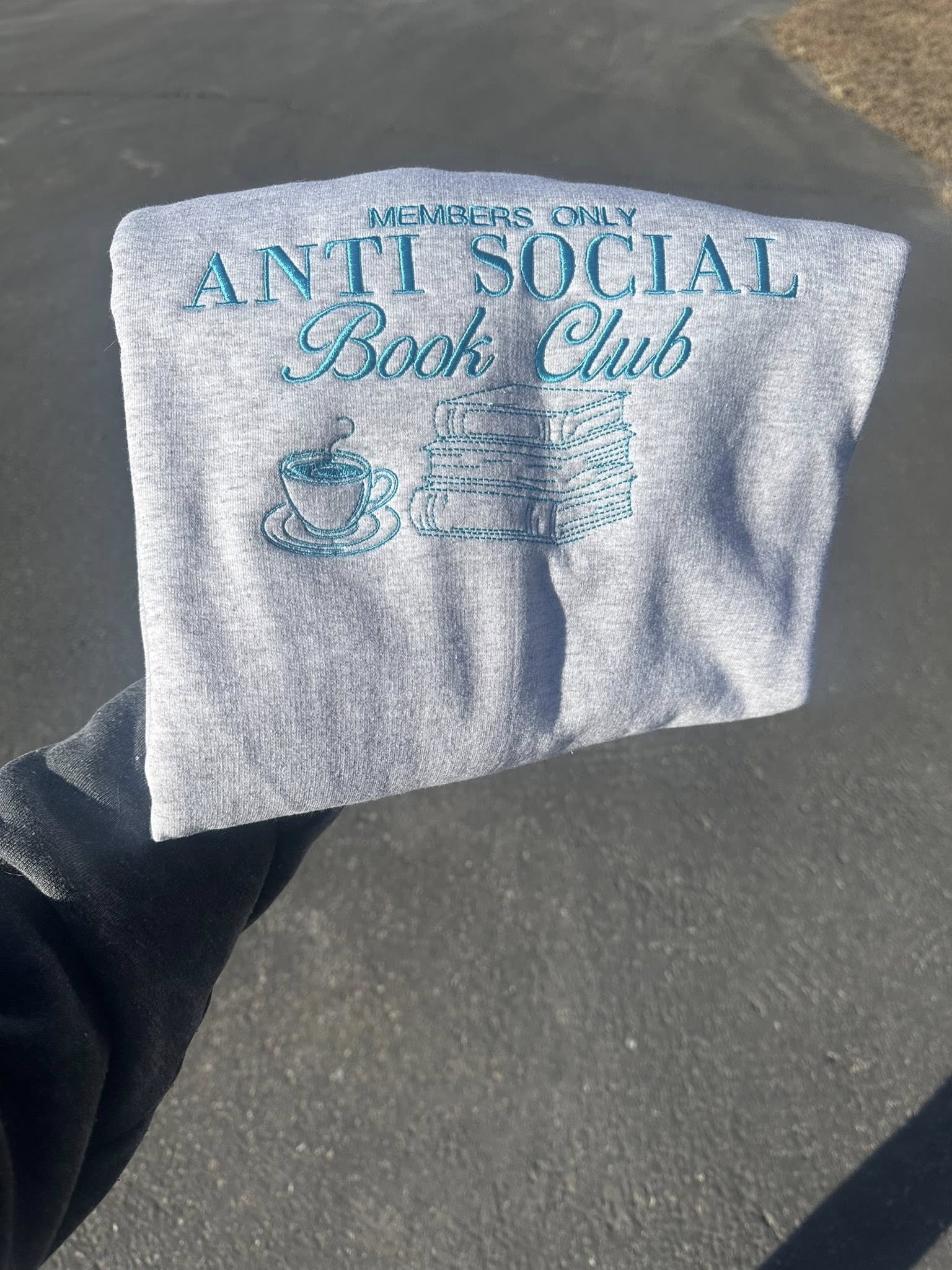 Embrodiered Members only Anti Social Book Club