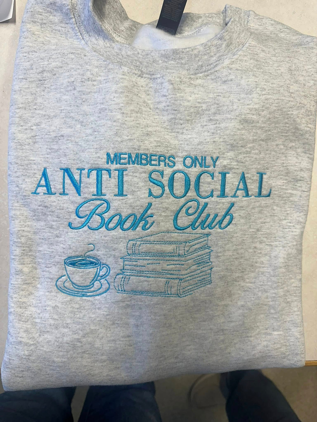 Embrodiered Members only Anti Social Book Club