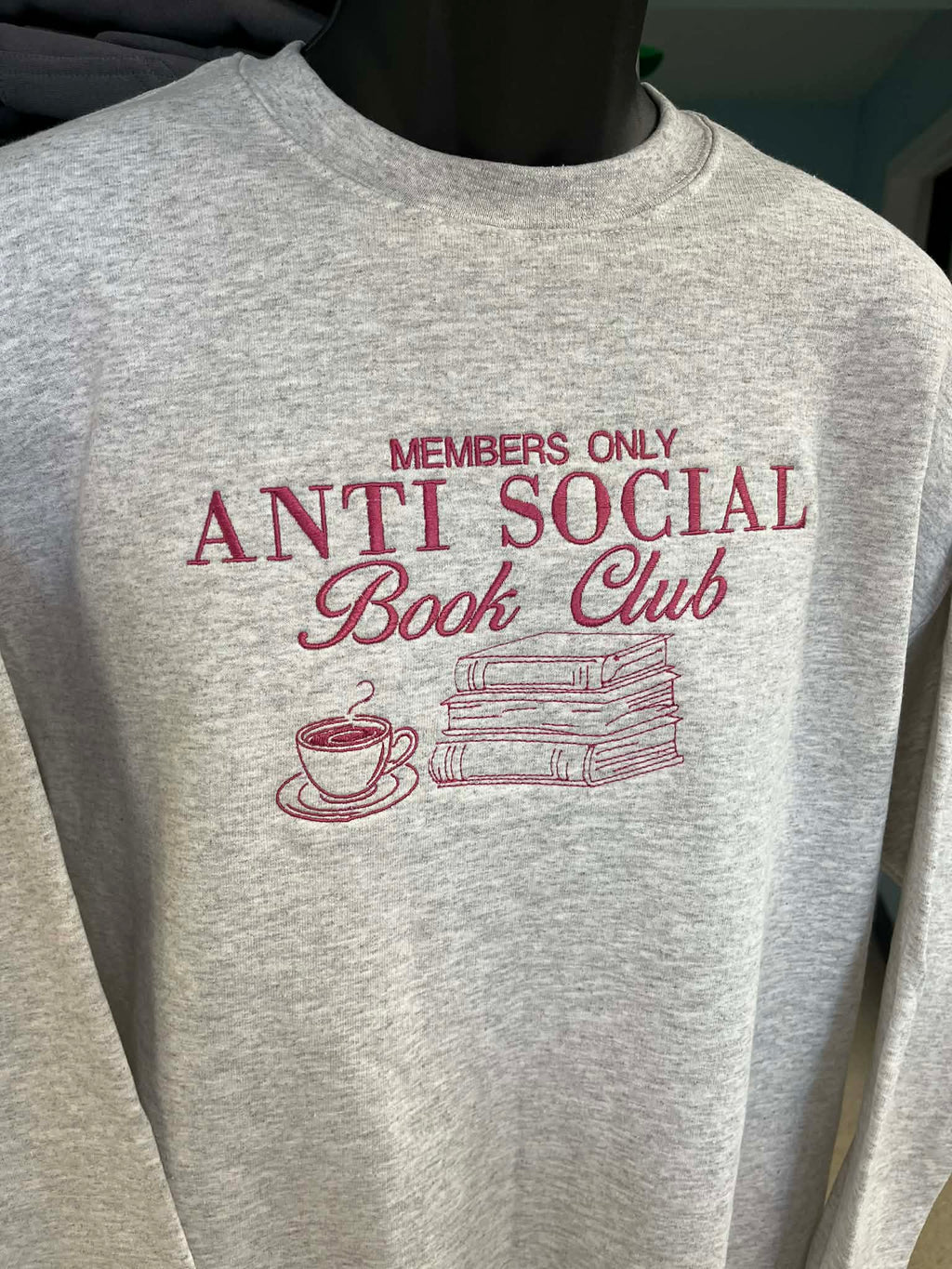 Embrodiered Members only Anti Social Book Club