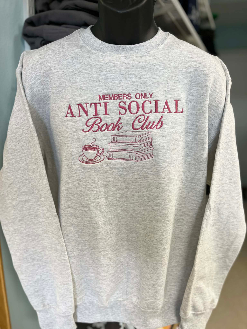 Embrodiered Members only Anti Social Book Club