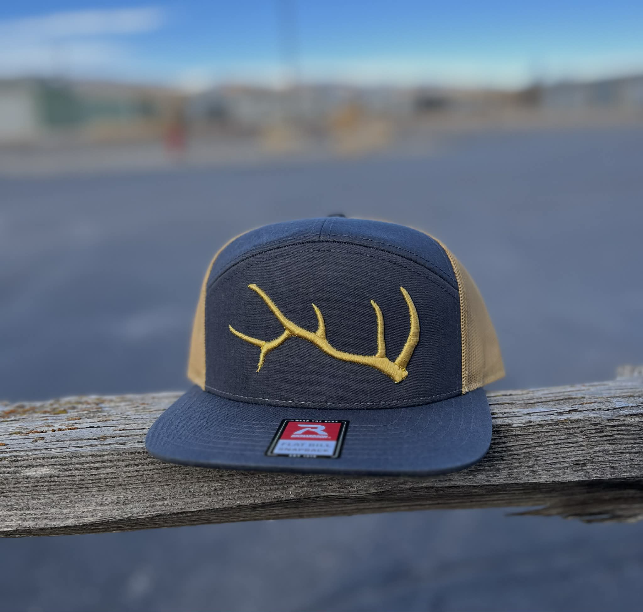 Raised Embroidered Wyoming Elk Antler Hats