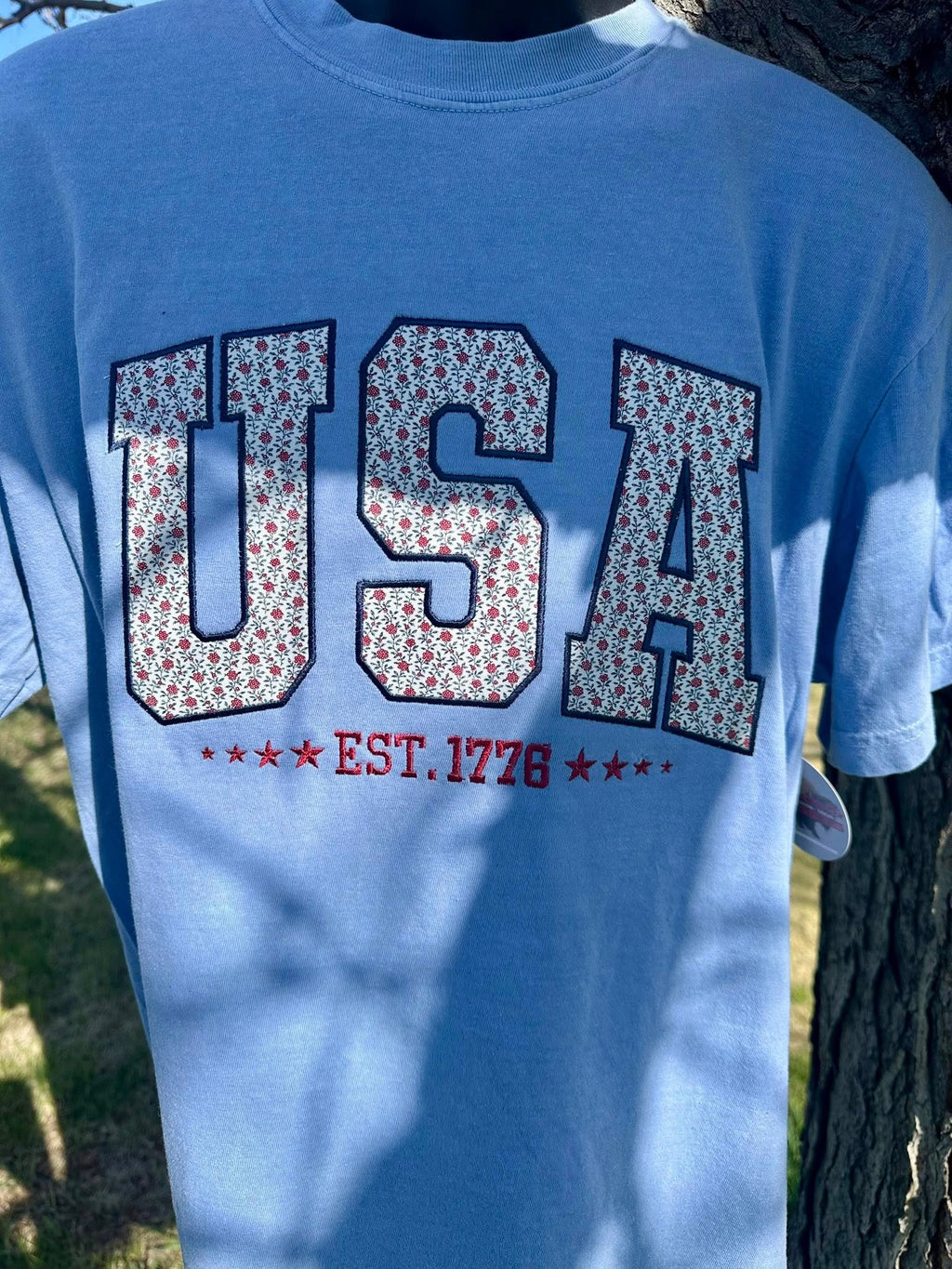 Embroidered USA 1776 Comfort Colors T-Shirt