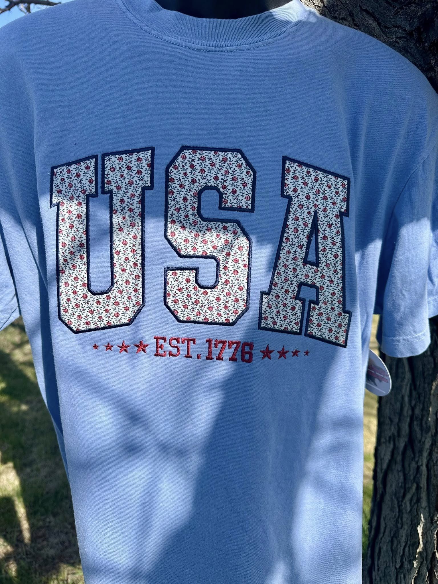 Embroidered USA 1776 Comfort Colors T-Shirt