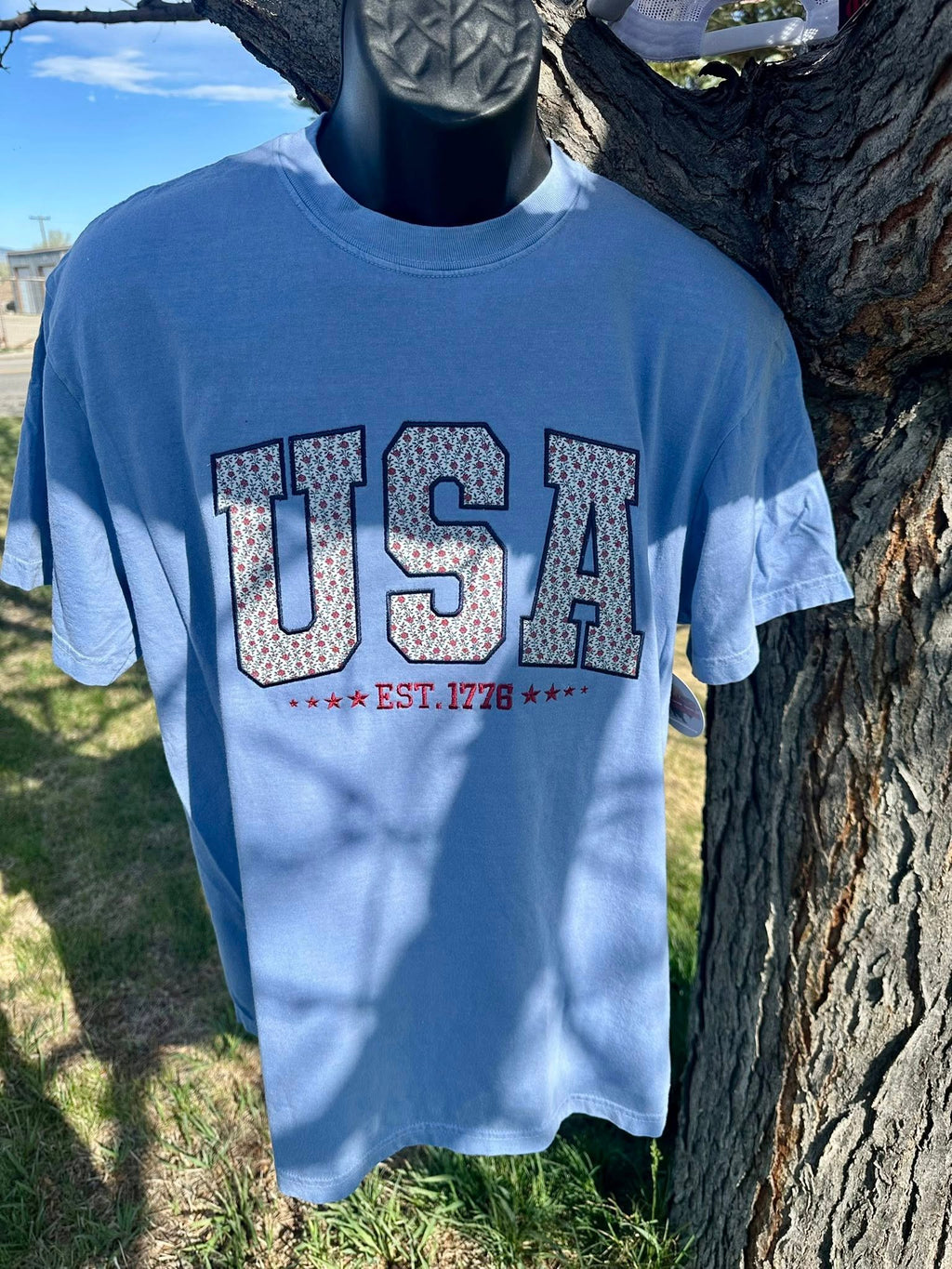 Embroidered USA 1776 Comfort Colors T-Shirt