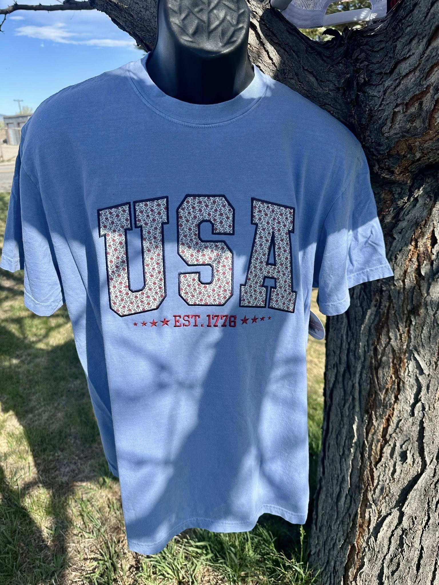 Embroidered USA 1776 Comfort Colors T-Shirt
