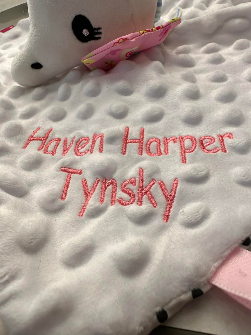 Baby Minky Animal rattle Lovies 3 Animals to choose from and personalized