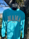 Embroidered Mama Long Sleeve Comfort Colors T-Shirt