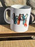 Wyoming teal coffee cup