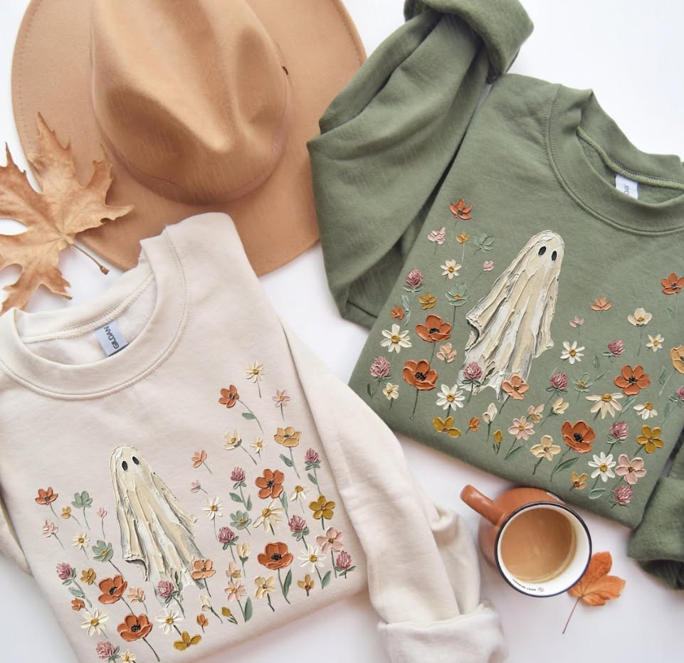 Ghost in the flowers crewneck