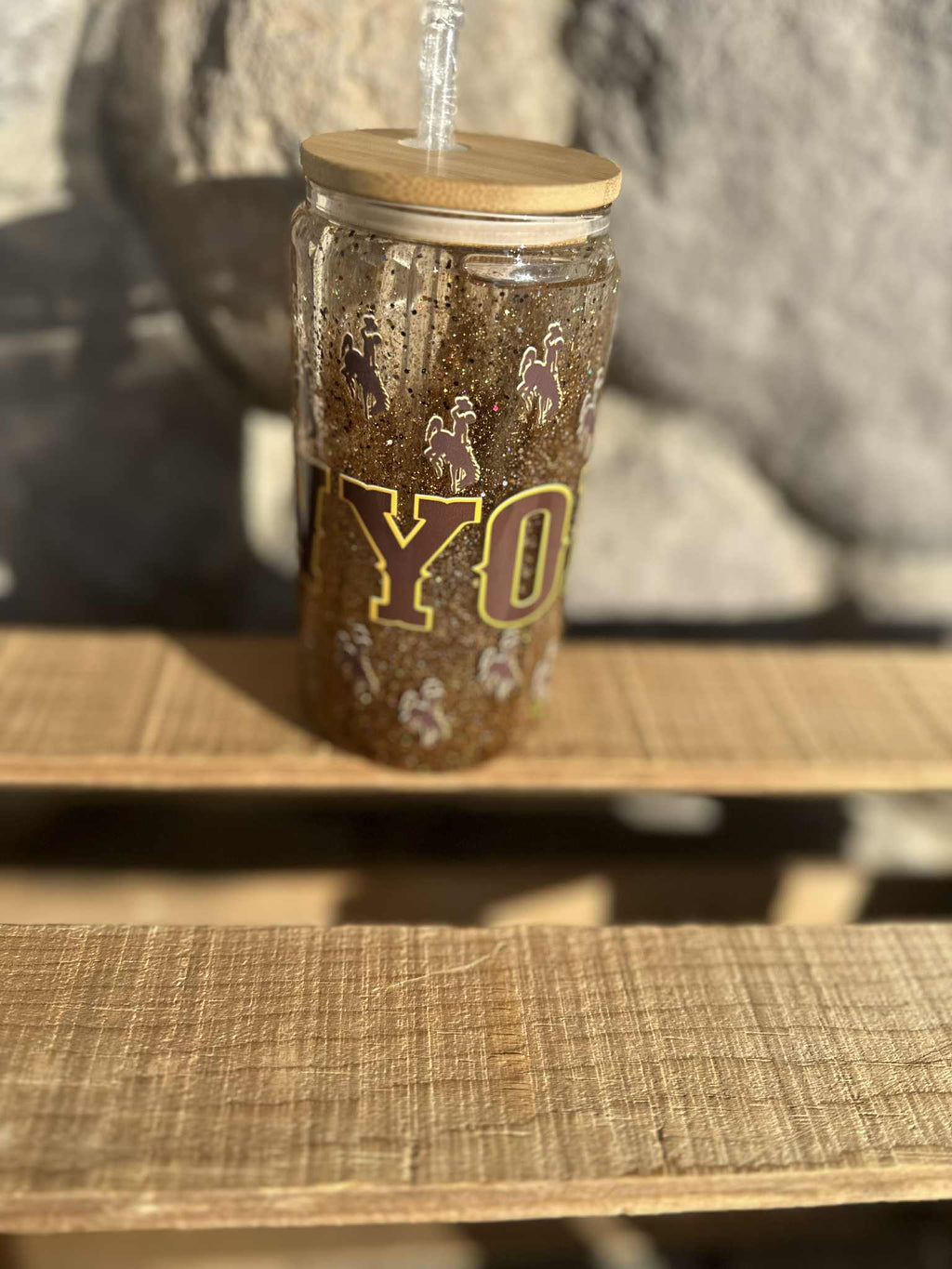 20 OZ Glass snow globe Wyoming Tumbler