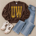UW or GO POKE Gingham Crewneck