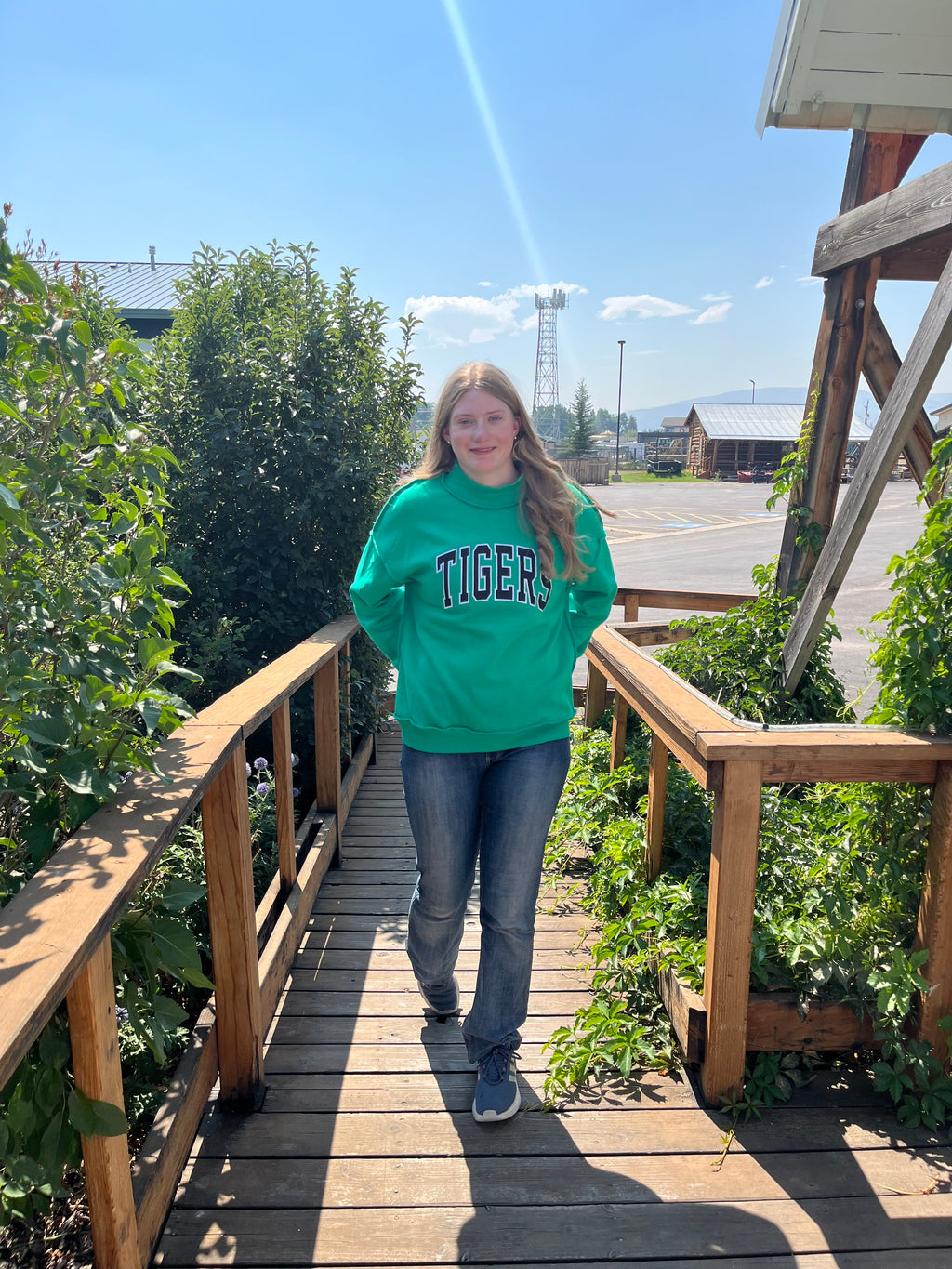 Green Tigers Mock Neck