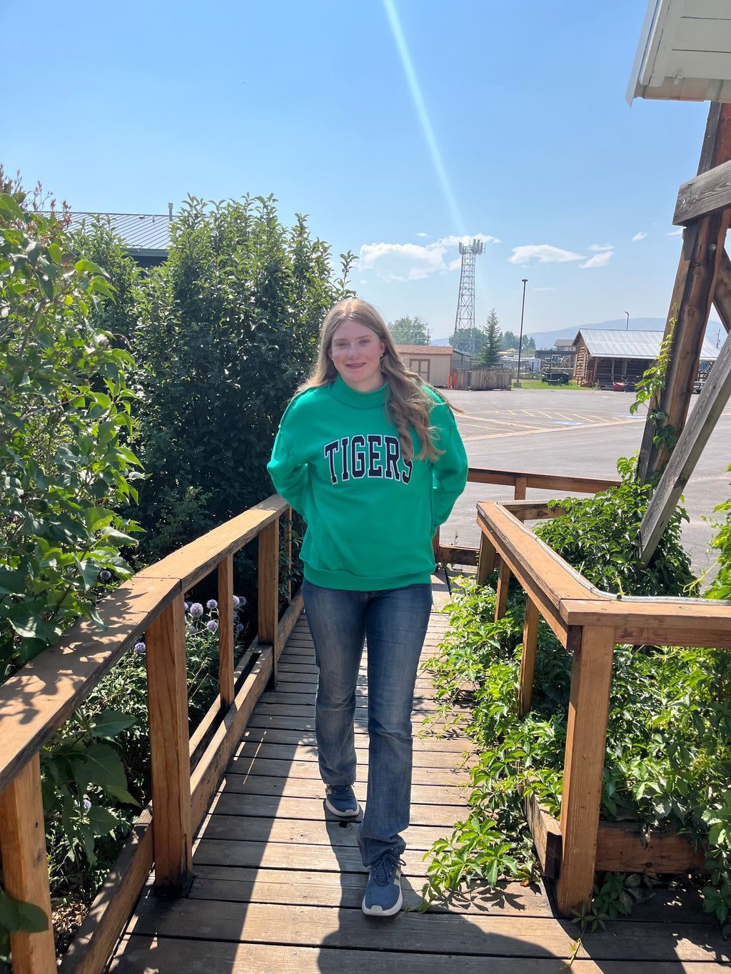Green Tigers Mock Neck