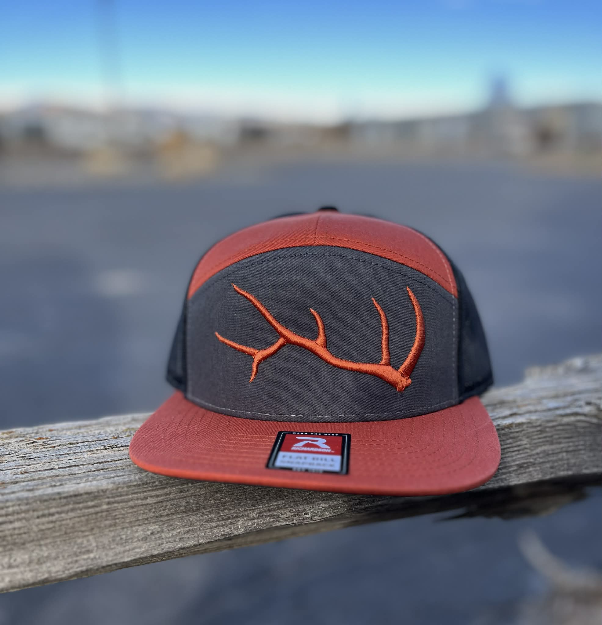Raised Embroidered Wyoming Elk Antler Hats