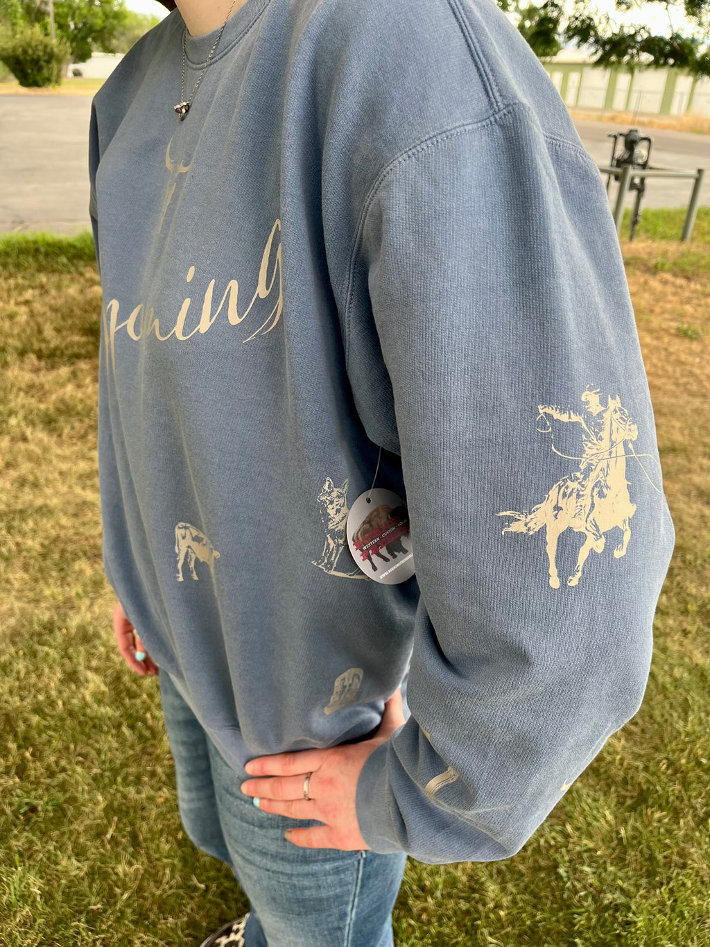 Wyoming Western collage Comfort Colors Crewneck
