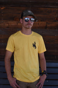 Wyoming Flag T-shirt Gold and Brown