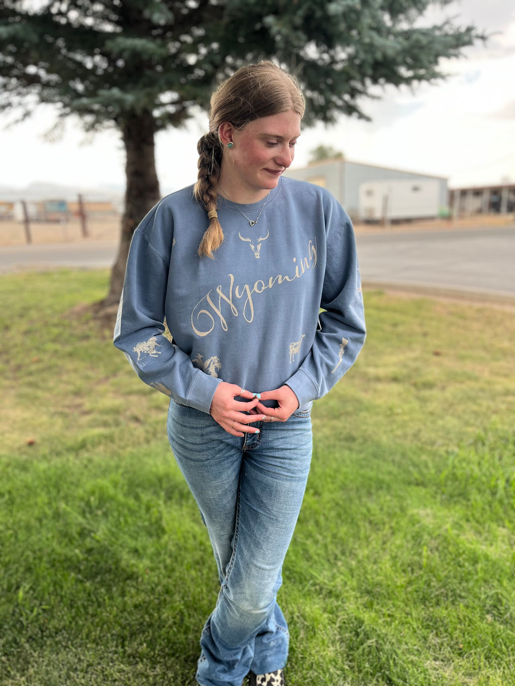 Wyoming Western collage Comfort Colors Crewneck