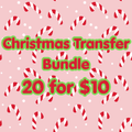 20 CHRISTMAS Themed Transfers for $10 (15 Single Color Screen Prints and 5 DTF Full Color Transfers)