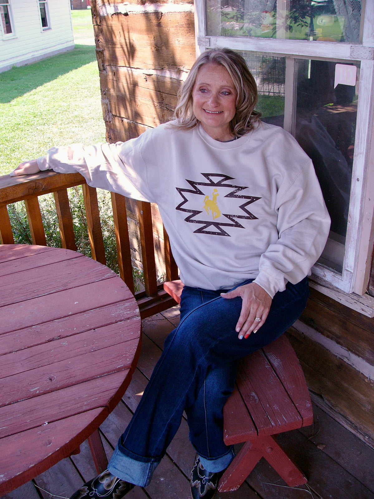 Aztec Bucking Horse Crewneck