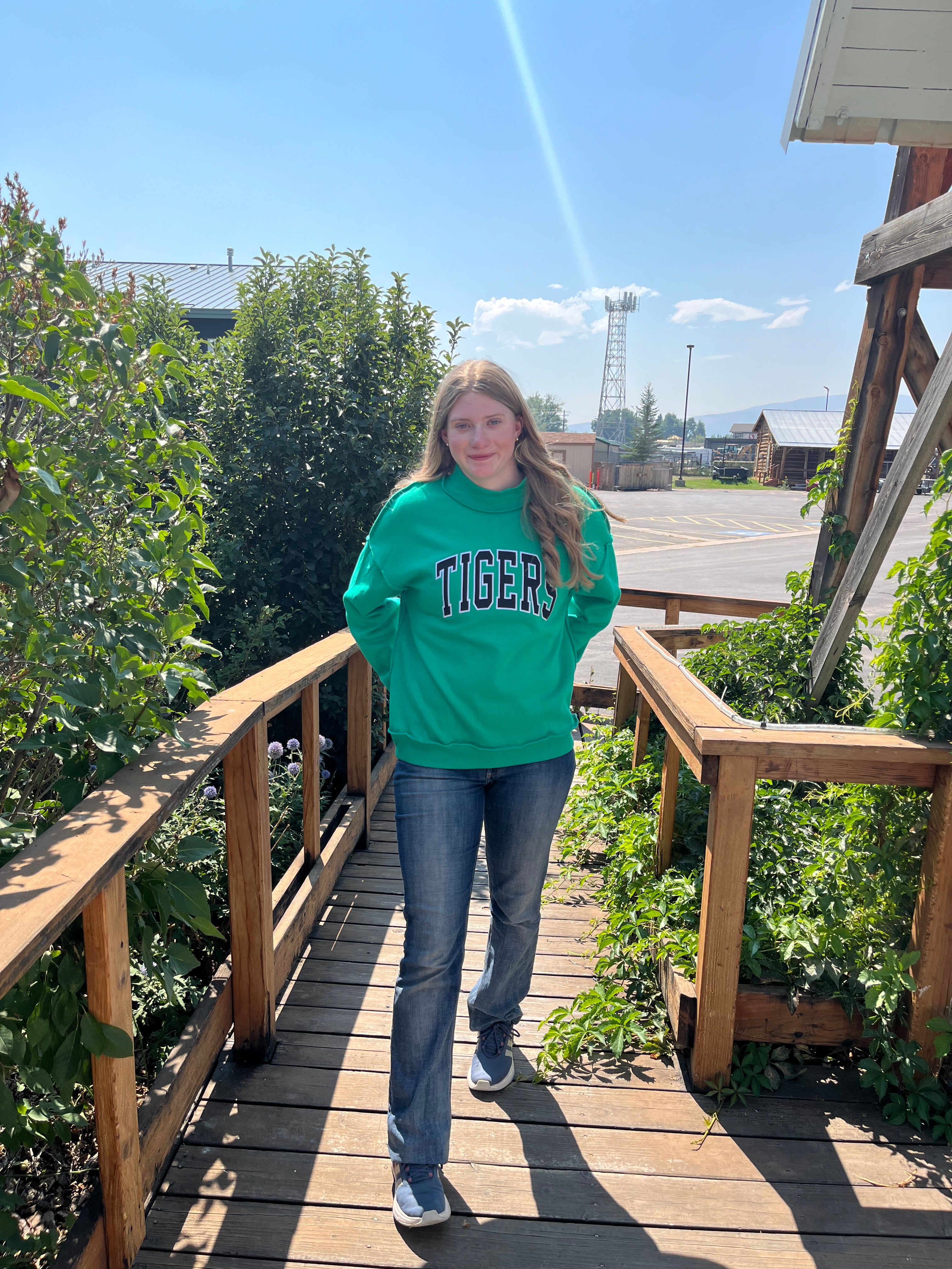 Green Tigers Mock Neck