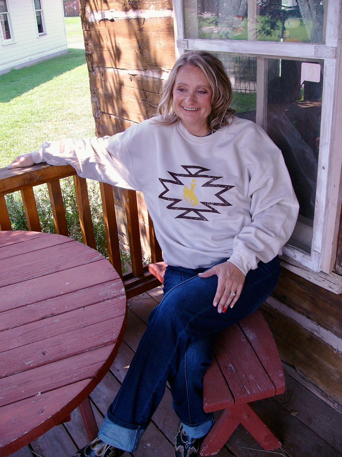Aztec Bucking Horse Crewneck