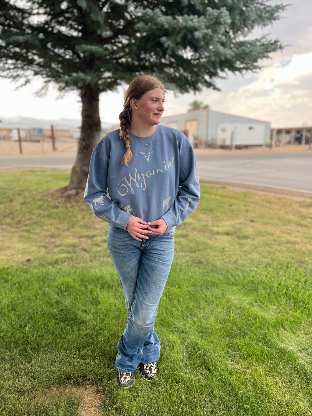 Wyoming Western collage Comfort Colors Crewneck