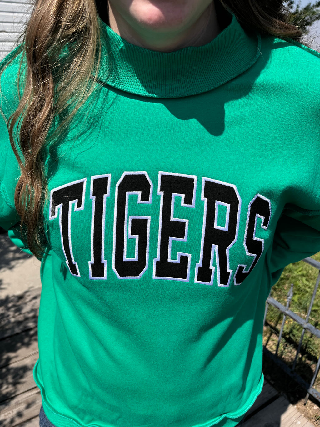 Green Tigers Mock Neck