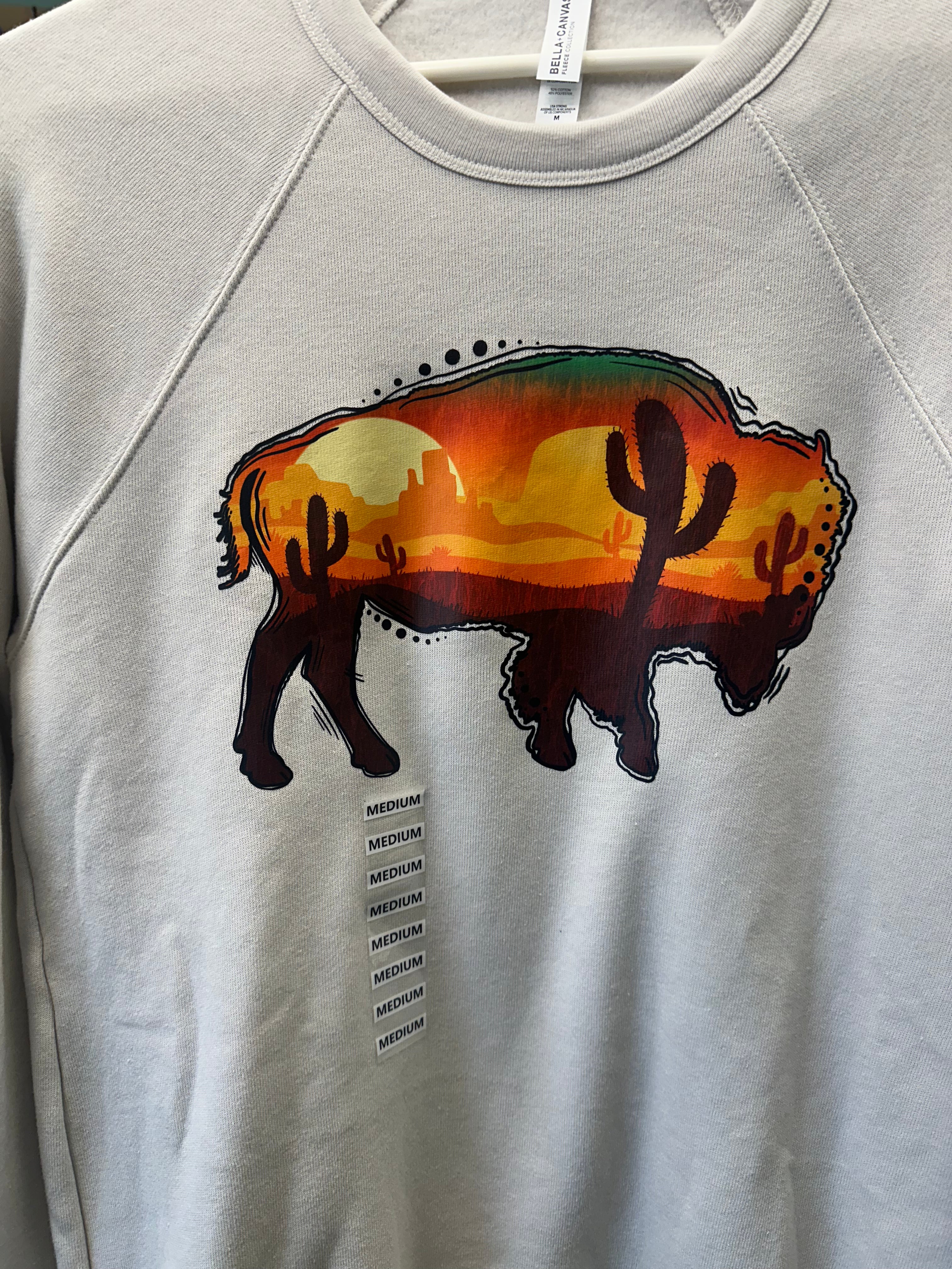 50% Buffalo Sunset Bella Canvas Crewneck