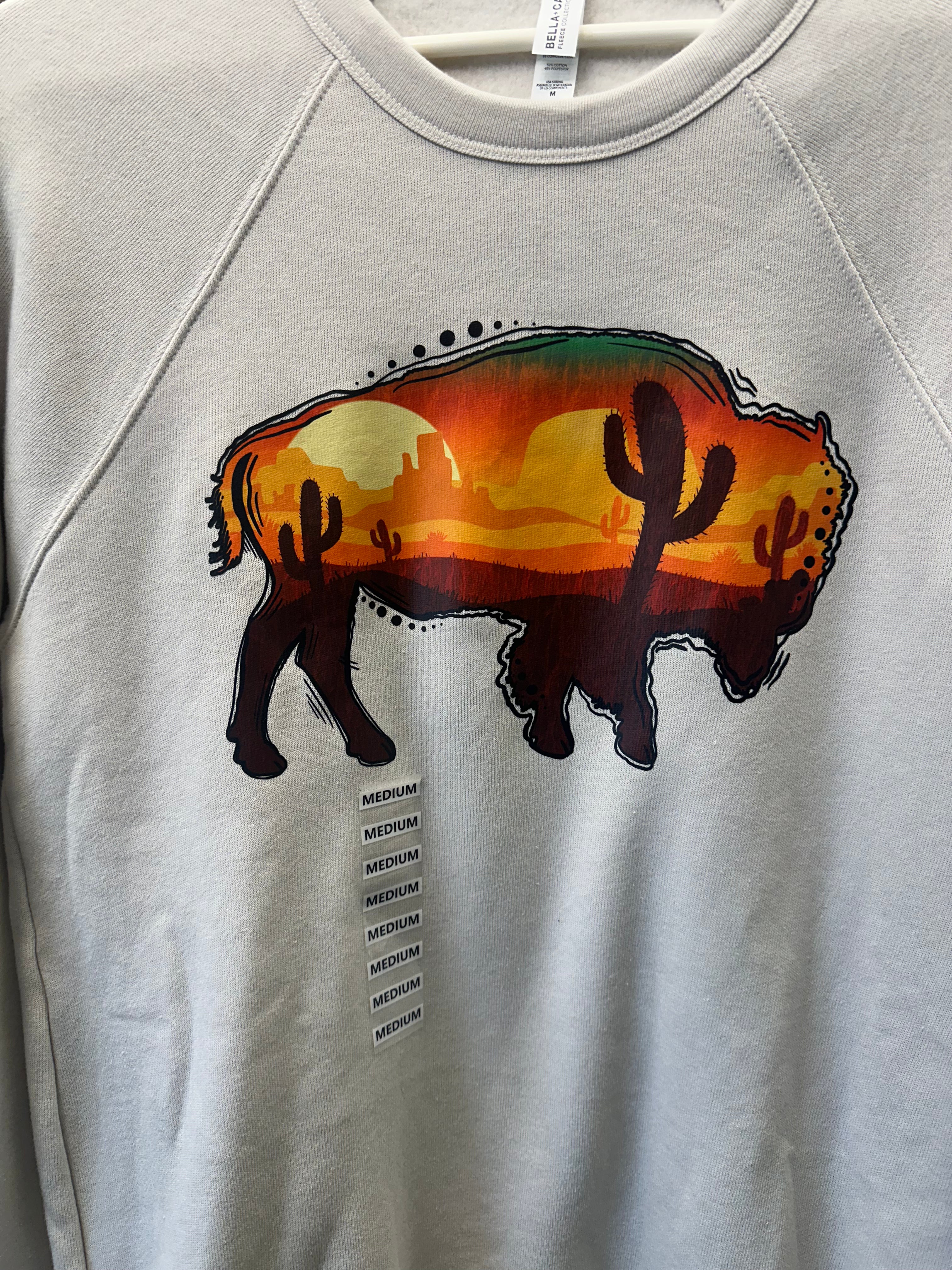 50% Buffalo Sunset Bella Canvas Crewneck